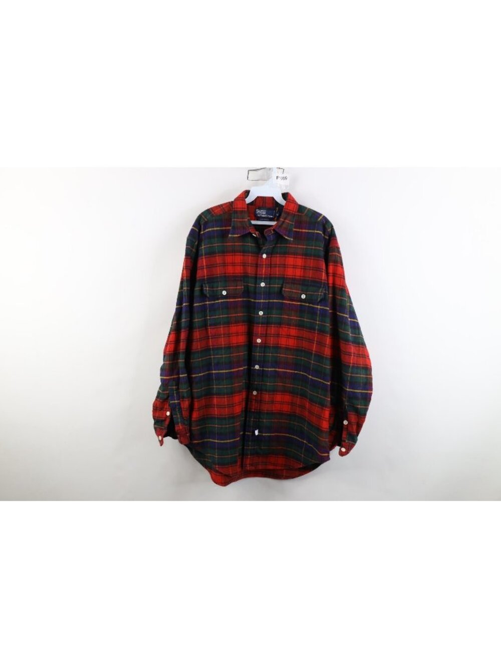 Vintage 80s 90s Ralph Lauren Mens Large Heavyweight Flannel Button Shirt Plaid